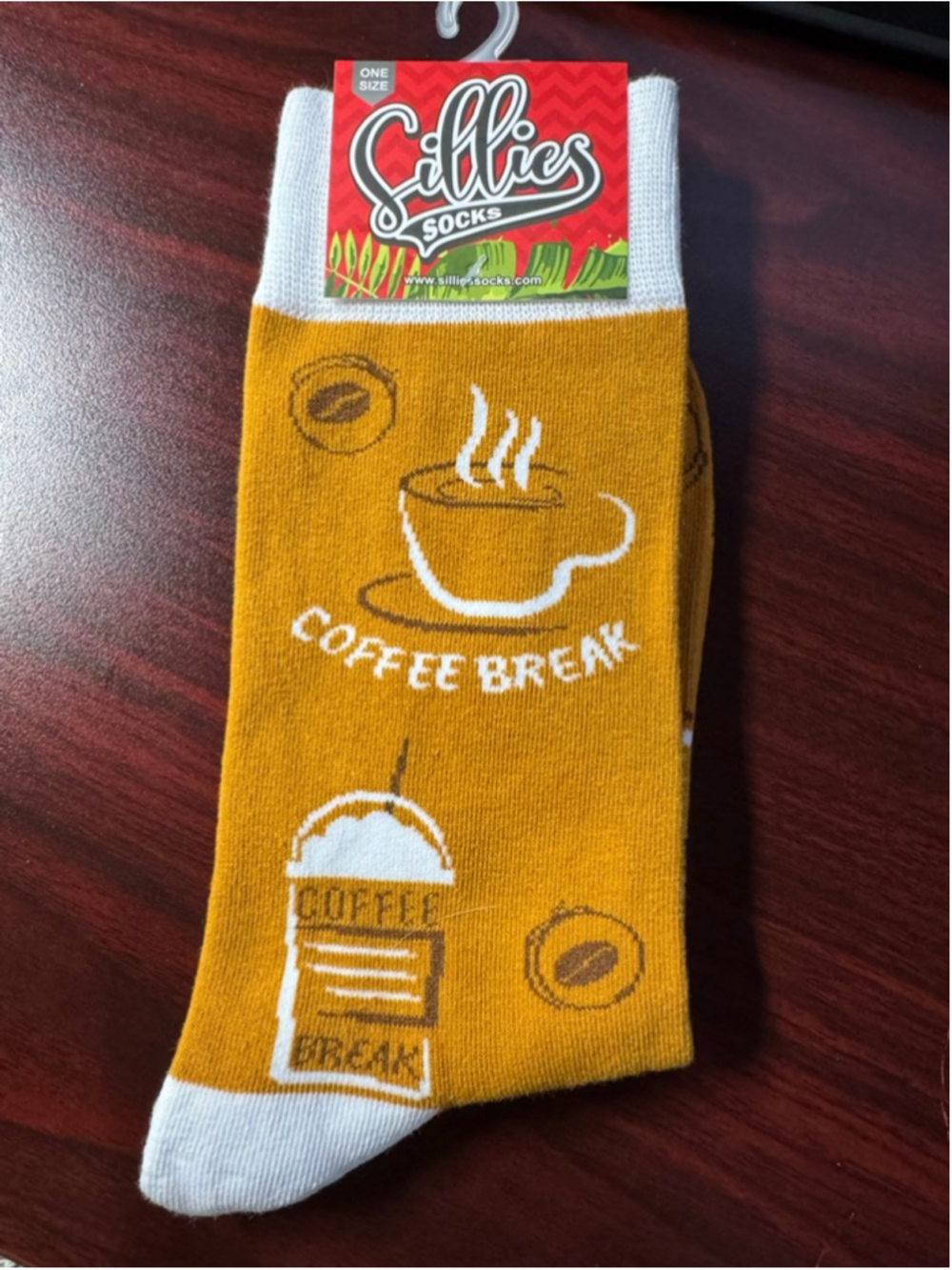 Sillies Socks Coffee Break Novelty Crew Socks Coffee Lover Gift NWT - Picture 4 of 4